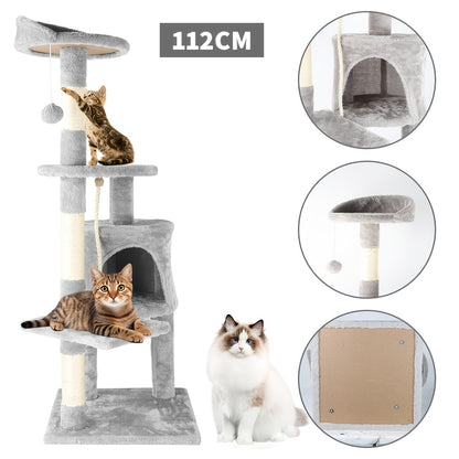Griffoir pour chat Cactus gris, jouet pour animaux de compagnie, plateforme  maison mignonne en bois, poteau en sisal, arbre à chat, 41,5*41,5*18,5 cm