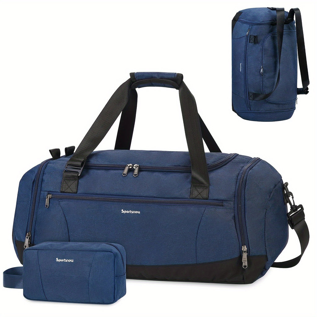 [Sac de Toilette Offert] Sac à Dos Sportif 5 en 1 - Idéal pour la Salle de Sport et les Vacances avec Poche à Roulettes et Compartiment à Chaussures Ventilé | Essentiel de Voyage Été 2025 (43L Week-end, Disponible en 6 Couleurs), Cadeau de Noël