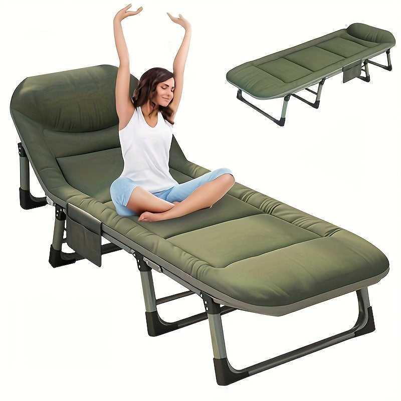 Lit Pliant Portable, Lit Pliant avec Matelas, Lit Pliant Robuste avec Cadre Solide, Lit Pliable Qui Peut Supporter 149.69 KG, Lit de Camp Portable pour Camping, Plage, Patio