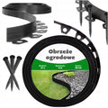 Ensemble de bordure de jardin 10M bordure en plastique noir avec 20 clous, pour définir les lits, les chemins, les parterres et les bords de pelouse, flexible, résistant aux conditions météorologiques, facile à assembler et à former en n'importe quelle fo