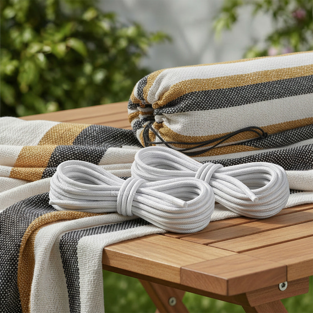 Fauteuil Suspendu - Hamac de Jardin 2 Personnes 260X150 Cm XXL avec Barre en Bois Hamac Touristique avec Housse pour Balcon, Terrasse, Jardin, Matériau Robuste Polyester Hamac Stable et Durable pour Relaxation, Camping, Voyage, Balançoire de Jardin, Grand