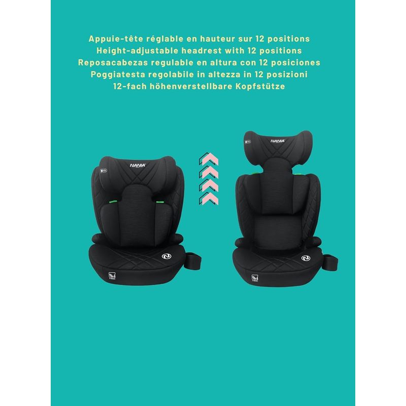 Bari, Siège auto enfant Isofix, I-size, 100-150 cm, environ 4-12 ans, Rehausseur siège auto enfant, Isofix, avec Protection Latérale, Appui-tête Réglable, Porte gobelet