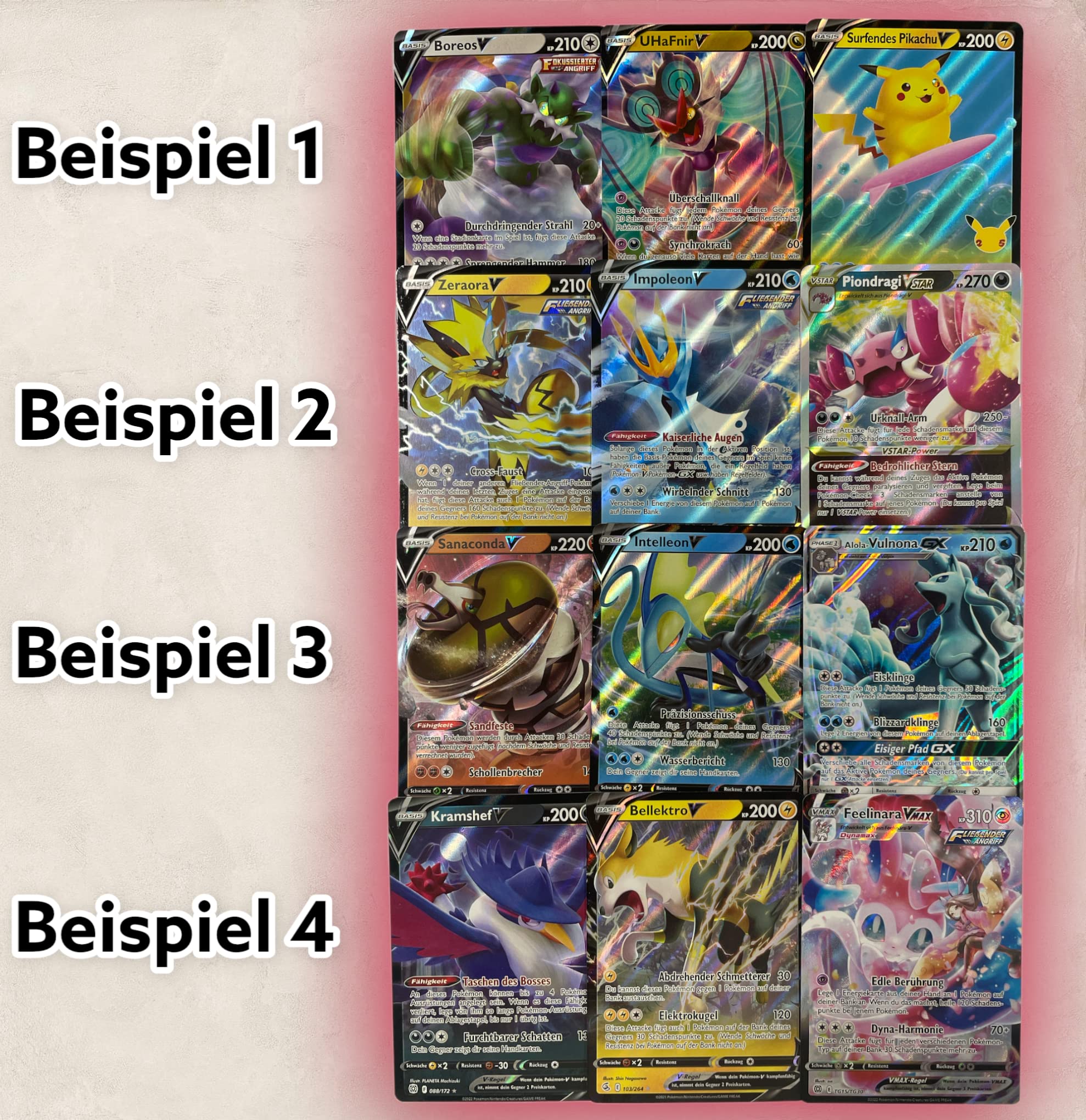 Original Pokémon 3 Cartes V Différentes en Anglais, Comprenant des Cartes Rares V, VMAX, VSTAR ou GX GARANTIES des Ensembles Actuels
