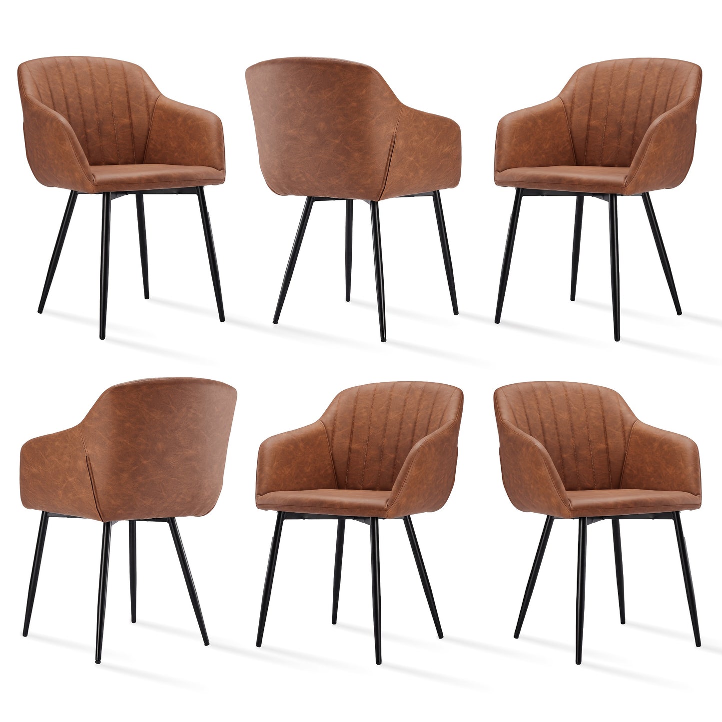 Chaises de salle à manger élégantes avec accoudoirs et soutien lombaire pour salon, cuisine et chambre, offrant un grand confort - Disponibles par lots de 2, 4 ou 6