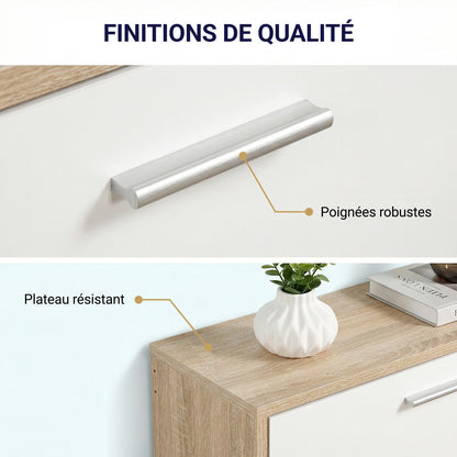 Meuble à chaussures avec 3 compartiments à abattant, armoire de rangement en bois pour jusqu'à 18 paires, organisateur d'entrée peu encombrant
