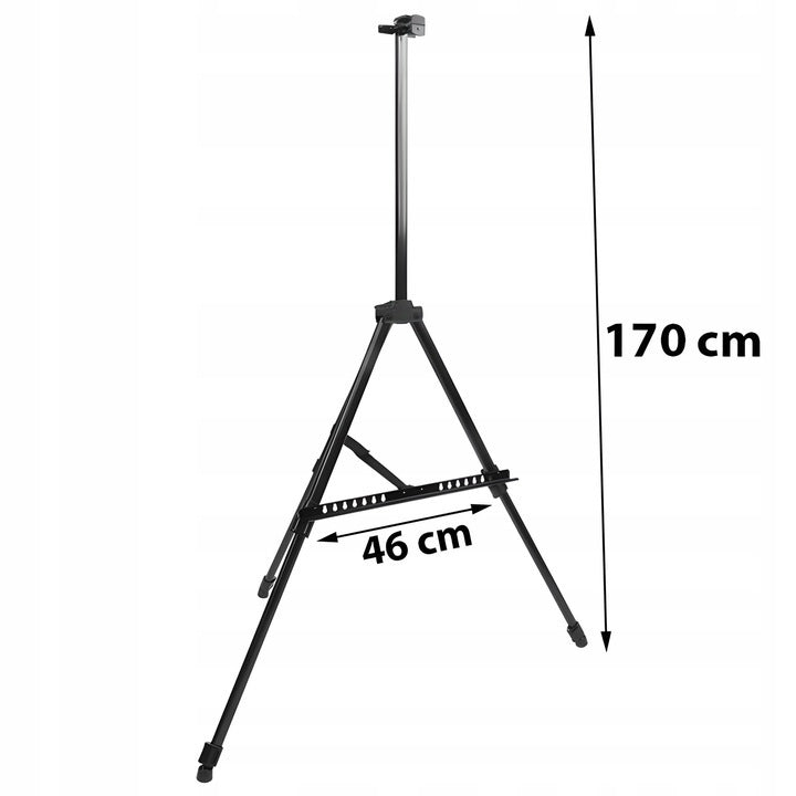Chevalet d'art professionnel - Base trépied en métal durable avec une hauteur de 50 à 170 cm - Supports de toile multifonctionnels pour peindre sur bureau, au sol et en extérieur - Mallette portable pour studio, classe et décorations de mariage, conceptio