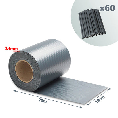 Bande de clôture d'intimité 35m-140m avec clips, écran d'intimité pour clôtures, bande d'intimité de jardin extérieur, clôture décorative gris foncé pour jardins, 450g/m², facile à installer, écran de  de l'intimité, pare-soleil, convient pour les cours,