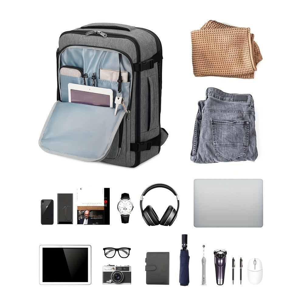 Sac à dos cabine extensible approuvé par l'aviation 45X36X20 pouces, bagage à main sous le siège avec poche humide et housse pour ordinateur portable dédiée de 43,18 cm, sac de voyage adapté aux normes TSA pour les voyages d'affaires (Essentiel unisexe 20