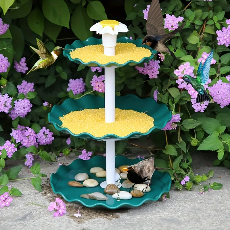 Fontaine Solaire 3.5W - Auto-circulation, Vert Foncé - Fontaine à Pompe Solaire Fraîche et Belle, Caractéristique d'Eau Extérieure Facile à Assembler & Mangeoire à Oiseaux, Styles pour Bassin de Jardin, Bain d'Oiseaux, Fontaine, Aquarium