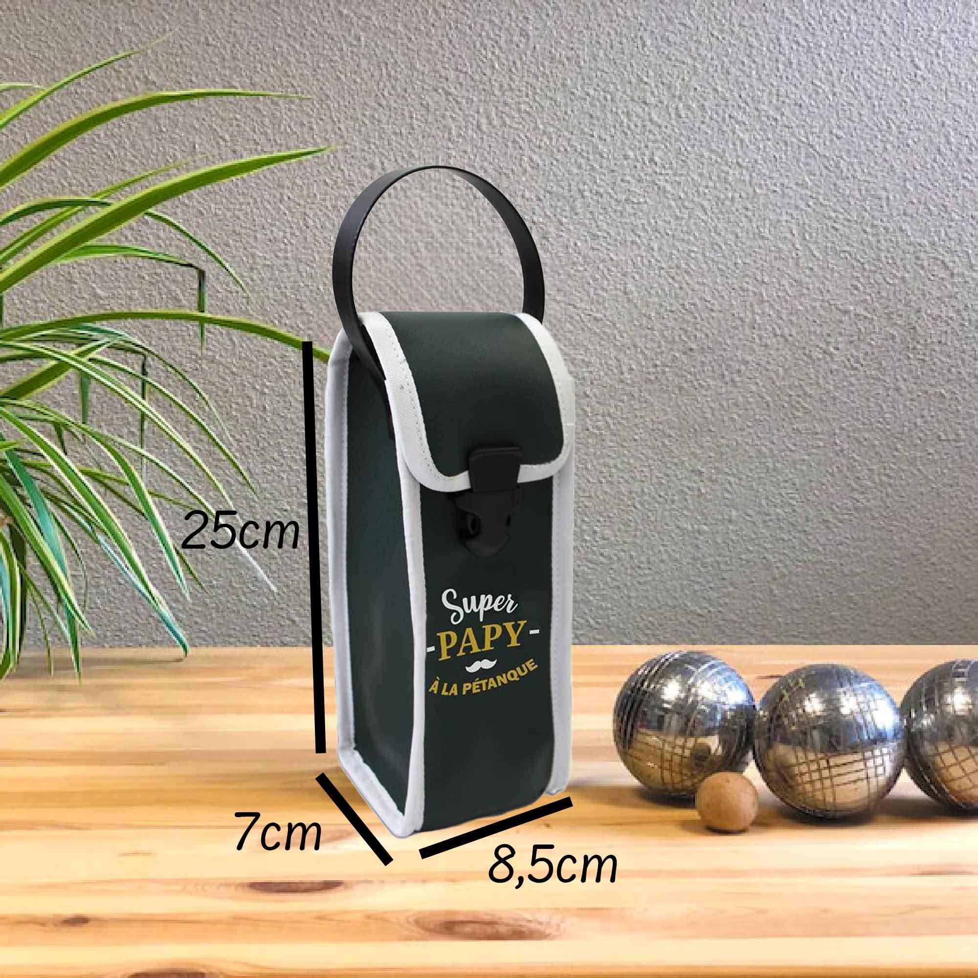 Étui de Pétanque Au Soleil – Sacoche 3 Boules Blanc et Bleu en Simili Cuir