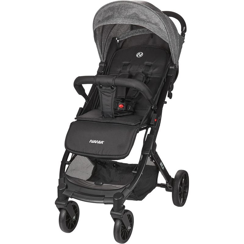 Myla, poussette canne compacte, 0 à 4 ans (22kg max), légère (7,5 kg), poussette citadine, inclinable d’une main en position allongée, grand panier de rangement, avec trolley de transport