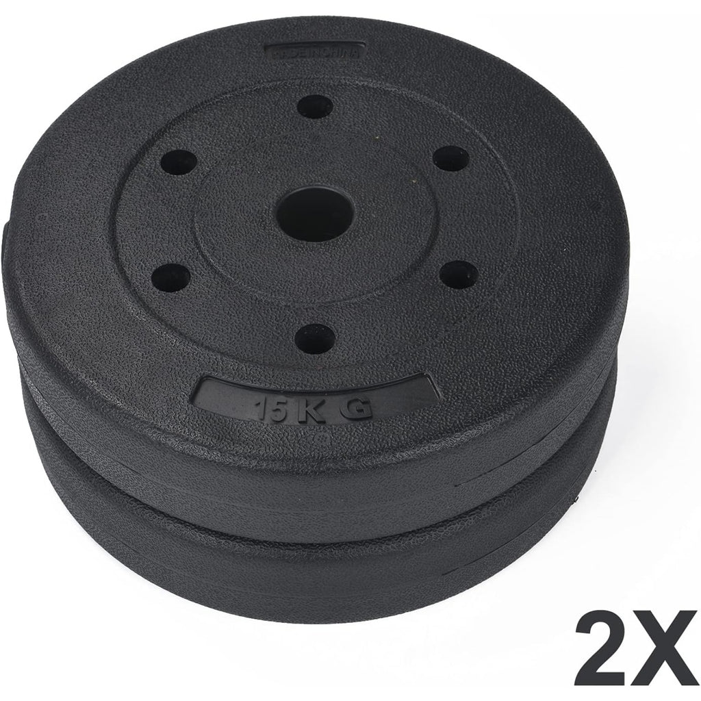 Jeu de Plaques de Poids Standard 15kg/20kg/30kg pour Haltères, Barre d'Haltérophilie et Entraînement de Musculation