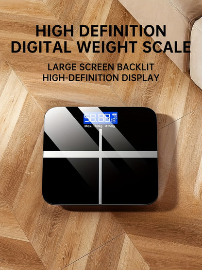 Pèse-personne électronique, pèse-personne de salle de bain numérique 179,62 KG, pèse-personne de haute précision avec écran LCD haute définition et affichage de la température (commutable entre KG et livre), plateforme ultra-large, pesée électronique de h