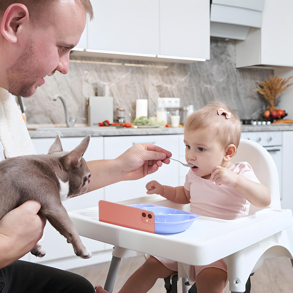 Chaise Haute Pliable Portable pour l'Alimentation des Enfants + Plateau 2En1 - Légère, Facile à Plier et à Déplier, Table Multifonctionnelle pour Enfants avec Ceinture de Sécurité, Construction Durable en Aluminium et ABS, Chaise en Plastique pour Enfants