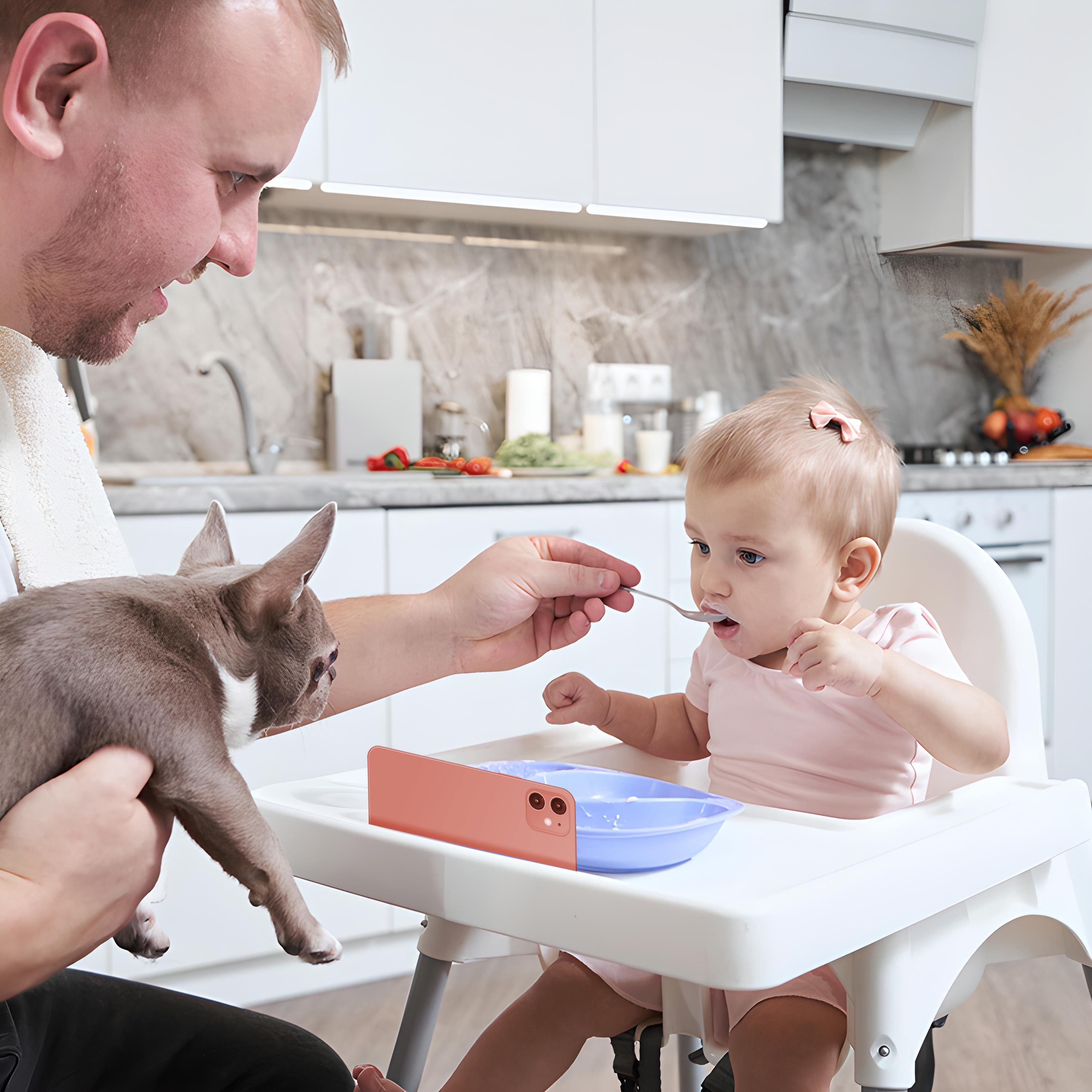 Chaise Haute Pliable Portable pour l'Alimentation des Enfants + Plateau 2En1 - Légère, Facile à Plier et à Déplier, Table Multifonctionnelle pour Enfants avec Ceinture de Sécurité, Construction Durable en Aluminium et ABS, Chaise en Plastique pour Enfants