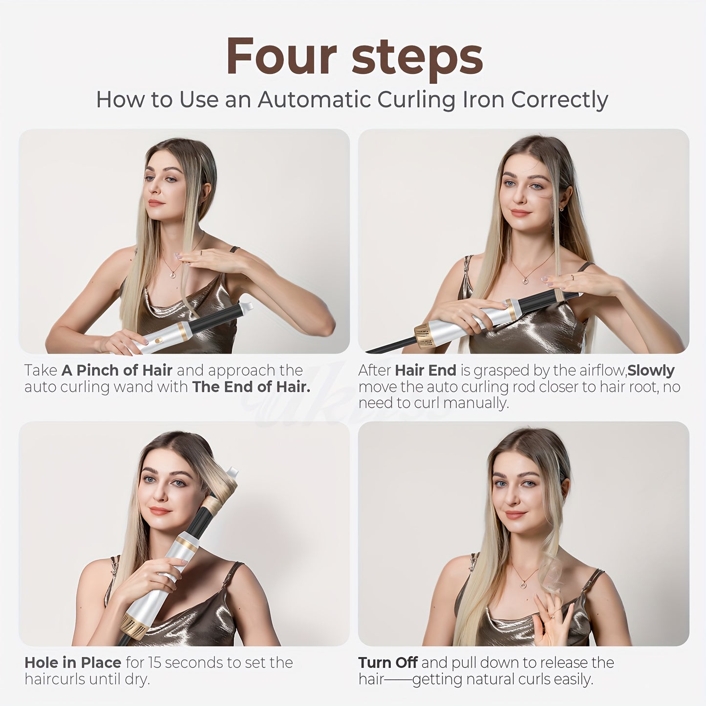 STYLEFI Kit de Coiffure 5-en-1 de Haute Qualité - Inclut Peigne à Air Chaud à Ions Négatifs Haute Vitesse 60 000 tr/min pour Séchage Rapide, Bigoudi à Air Chaud Amovible, Fer à Boucler et Lisseur Magique, Prise UK (220V) avec Fonction d'Arrêt Automatique