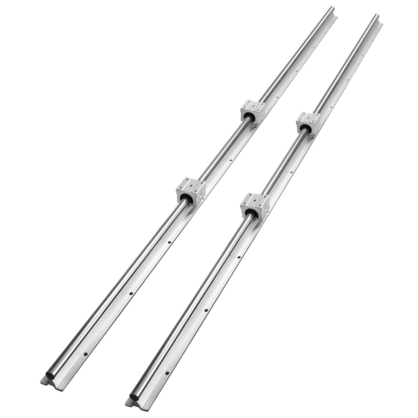Ensemble de rails de guide linéaire VEVOR, SBR16 1500mm, 2pièces 59 in/1500 mm Rails de guide SBR16 et 4pièces Blocs de glissement SBR16UU, Kit de rails linéaires et de roulements pour machines automatiques DIY Projet de routeurs CNC