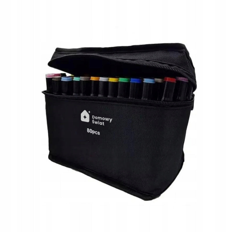 Ensemble de 80 marqueurs à double pointe, stylos et feutres, avec des pointes doubles de différentes épaisseurs, pour le dessin, le croquis et la couleur, idéal pour les artistes, les designers, les architectes, les illustrateurs, les étudiants et les élè