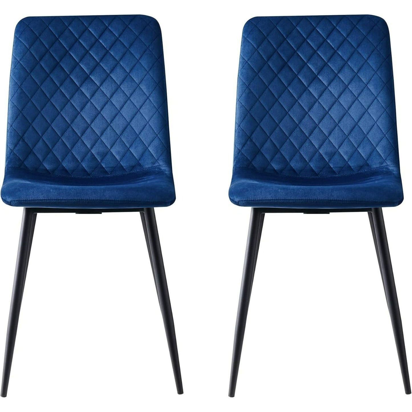 Ensemble de 4 chaises de salle à manger MCC Direct en velours, pieds en métal, chaises Lexi, chaises de conception
