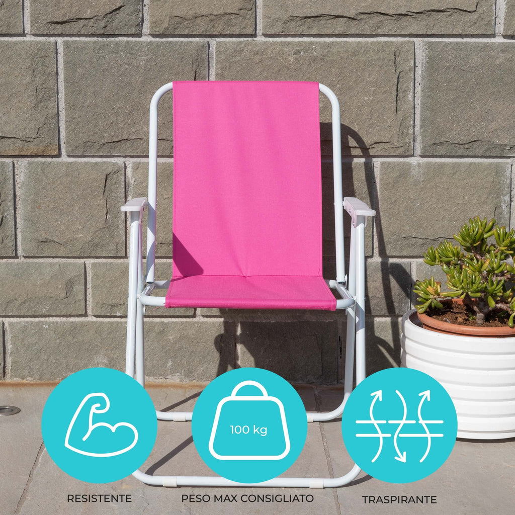 Chaise de plage pliable Baroni, chaise de plage ou de camping en tissu, chaise d'extérieur avec accoudoirs, 20,5 x 17,3 x 30 pouces (52 x 44 x 76 cm)