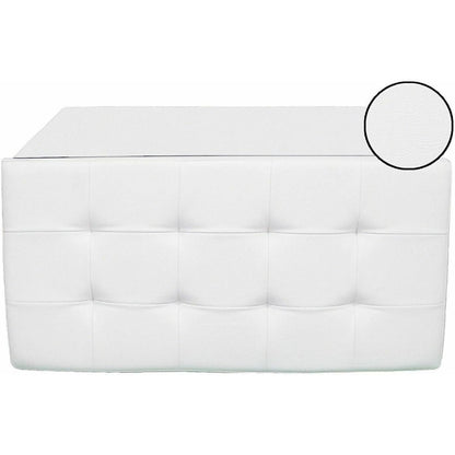 Pouf repose-pieds de rangement Cecaro Group, coussin d'appoint, coffre banc matelassé capitonné, plusieurs couleurs