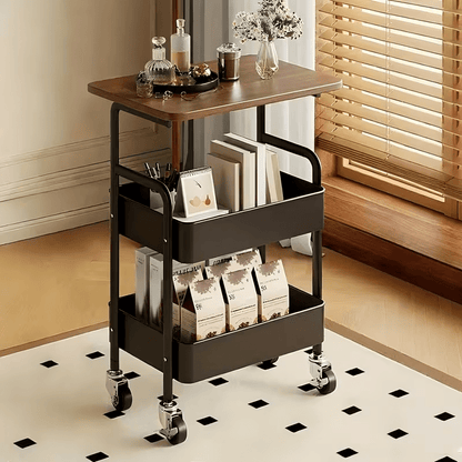 Chariot de Rangement à Roulettes, Étagère Verticale Gain de Place, Idéal pour Étagères dans Cuisines, Salons, Chambres, Bureaux, Meubles Mobiles, Étagères Mobiles, Organisateurs de Maison, Étagères Verticales, Aucun Assemblage Requis, Rangement et Stockag