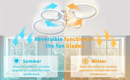 Plafonnier Ventilateur Moderne LED 6 Vitesses Dimmable avec Ventilateur, Luminaire de Plafond Dimmable à Température Variable avec Ventilateur, Idéal pour Chambre, Salon, Salle à Manger
