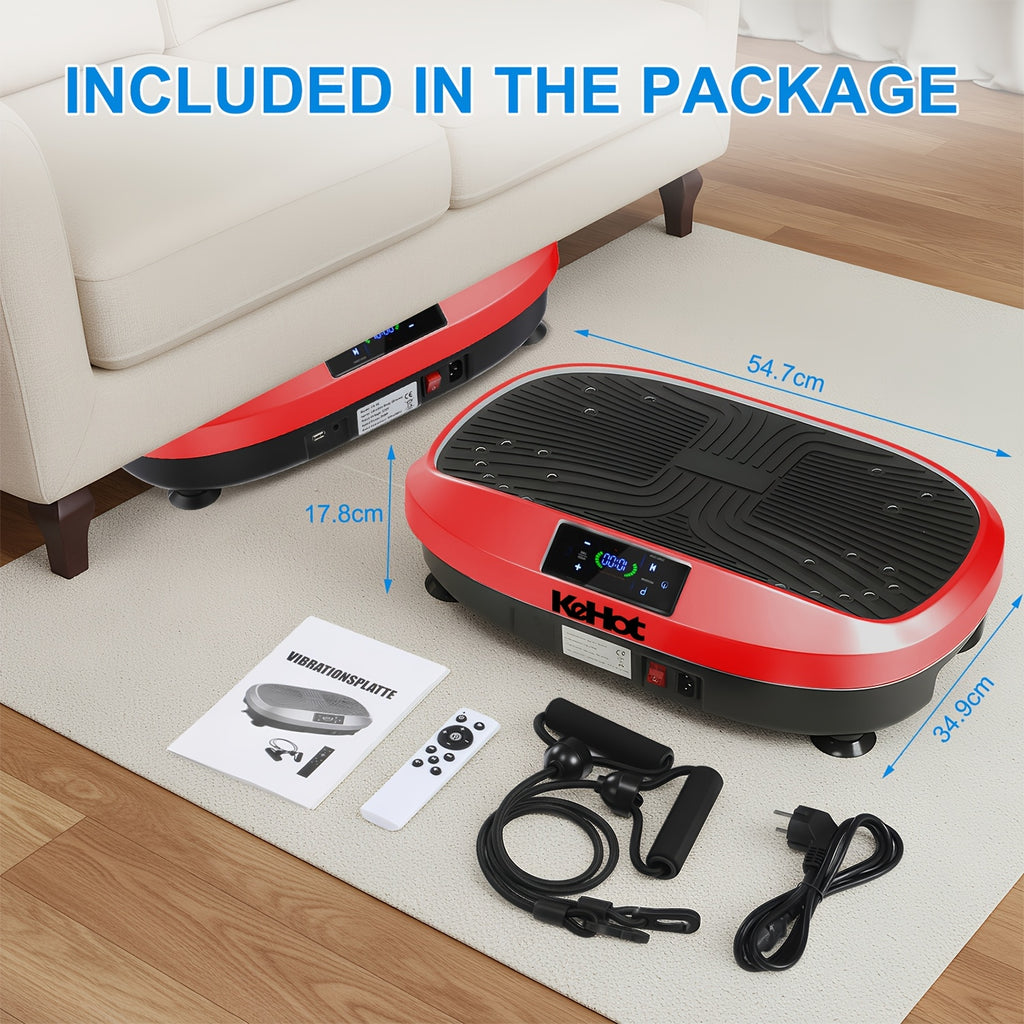 Plateforme Vibrante Intelligente Réglable à 120 Positions, Massage Électromagnétique, Télécommande Sans Fil, Bandes de Résistance, Charge de 20 kg, Idéale pour le Fitness à Domicile, la Perte de Poids, la Sculpture Corporelle et l'Entraînement de Récupéra