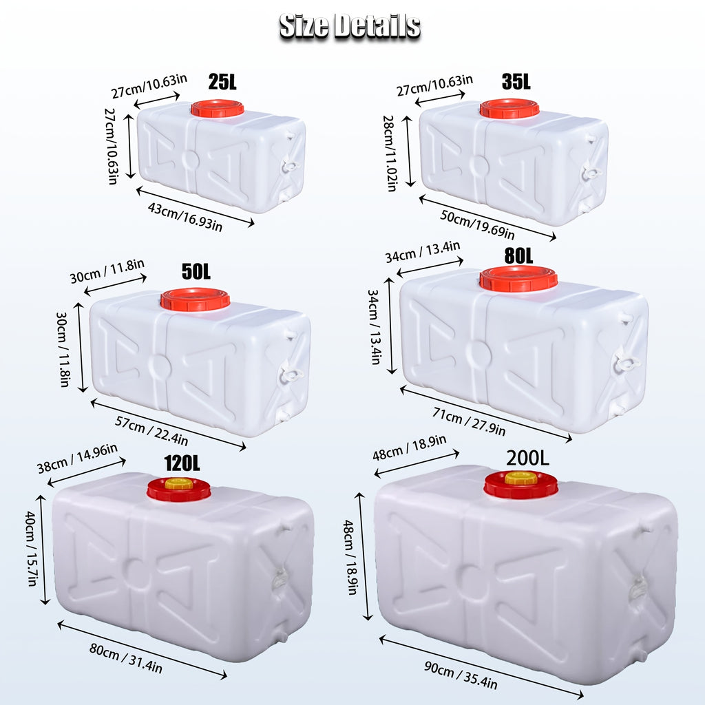 Récipient à eau horizontal portable en plastique de grande capacité pour la maison, résistant aux chutes, avec robinet pour l'eau domestique, le camping, l'extérieur, les voyages en voiture