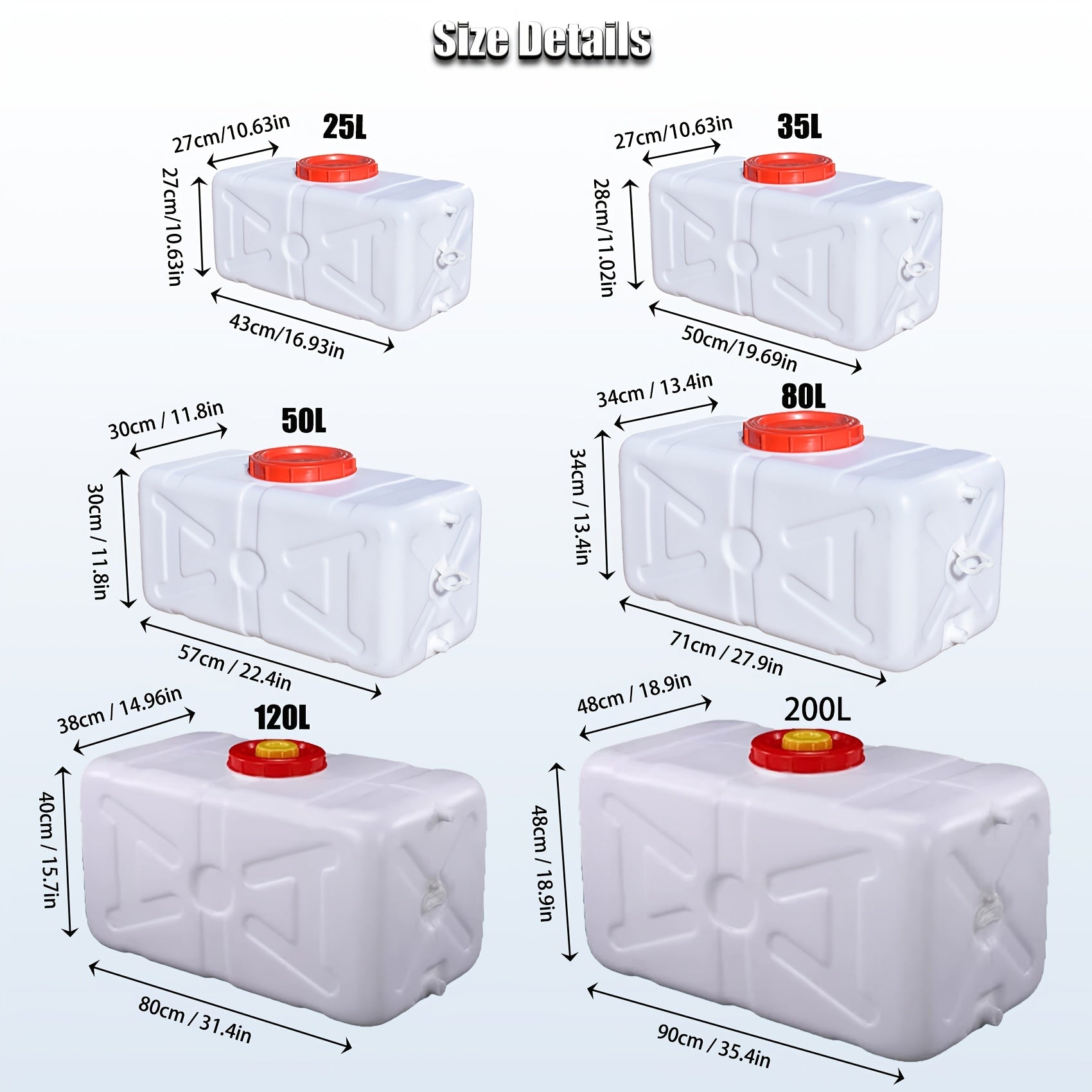 Récipient à eau horizontal portable en plastique de grande capacité pour la maison, résistant aux chutes, avec robinet pour l'eau domestique, le camping, l'extérieur, les voyages en voiture
