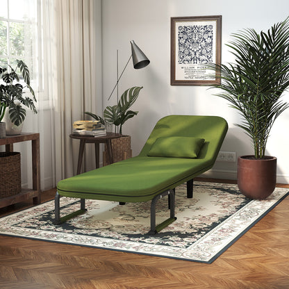 Canapé-lit convertible pliant 5-en-1, fauteuil de détente gigogne réglable peu encombrant avec tissu en lin, fauteuil moderne pour dortoir, studio et coin douillet, noir/fauve/vert olive/jaune citron