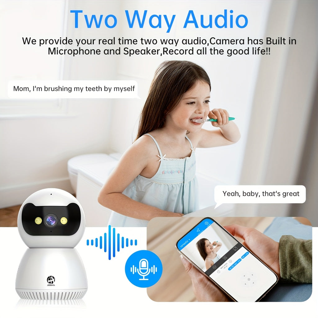 Moniteur Wifi 5G Full HD 1080P, avec fonction de suivi et de prise de vue, vision nocturne couleur, communication bidirectionnelle, contrôlable à distance via application mobile, idéal pour accompagner la famille et les animaux de compagnie, recommandé co