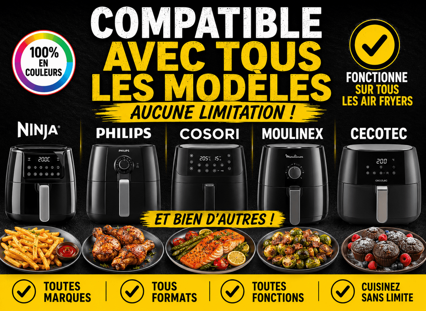 Livre de Recettes Air Fryer Express - Tout-en-un: Mille et une Recettes, Faciles et Ultra-Croustillantes, Compatible avec tous les modèles, 100 % en couleurs
