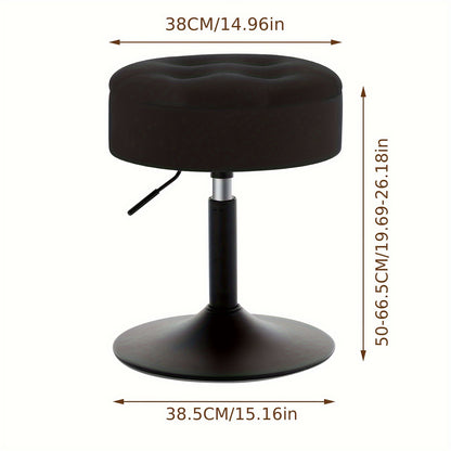 1pc Tabouret Réglable Tabouret de Travail Tabouret de Bureau Avec Rangement Tabouret de Bar en Velours Pour Bar Restaurant 49.5-65cm