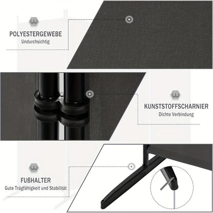 1 pièce Paravent pliant indépendant, robuste et durable, pour séparation d'espace et protection de l'intimité dans un jardin, un balcon, une terrasse, à l'intérieur et à l'extérieur, mur de séparation simple et facile à assembler, démonter et nettoyer