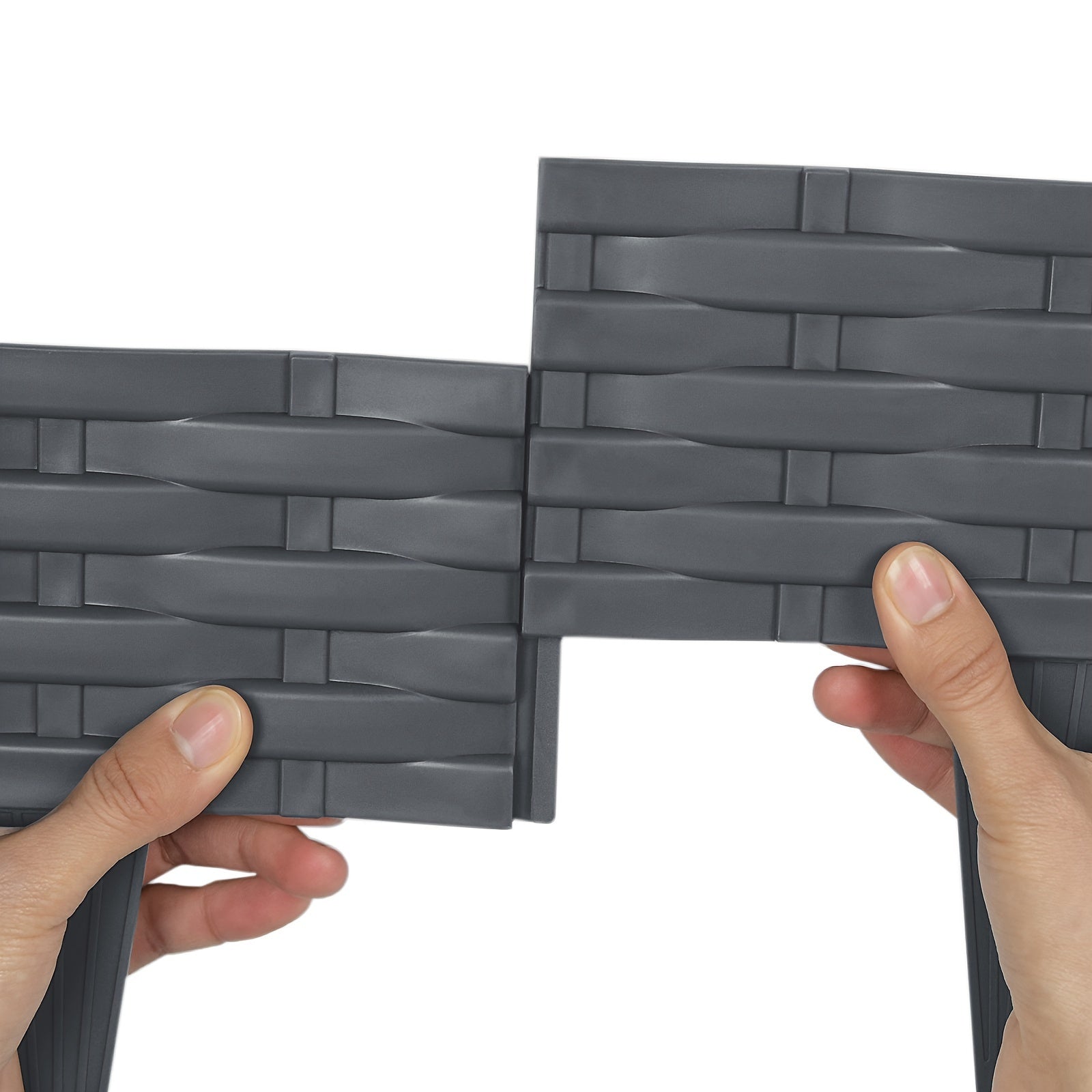 Bordure de pelouse flexible 100Cm Bordure de pavage Aspect rotin Bordure de parterre en plastique Bordure de pierre pour la zonage du jardin Palissade Ensemble Remplacement de pierres de bordure de pelouse