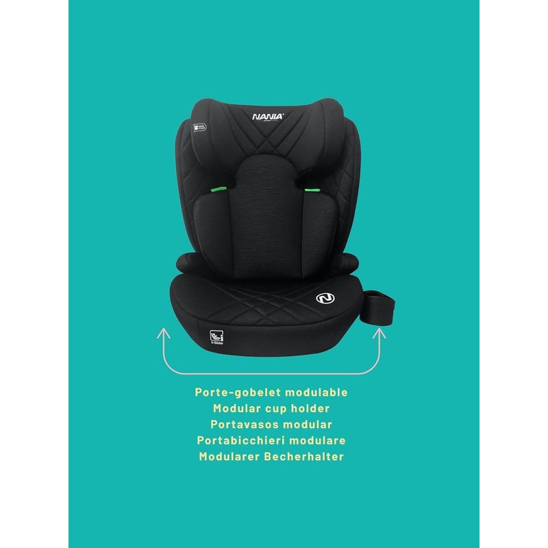 Bari, Siège auto enfant Isofix, I-size, 100-150 cm, environ 4-12 ans, Rehausseur siège auto enfant, Isofix, avec Protection Latérale, Appui-tête Réglable, Porte gobelet