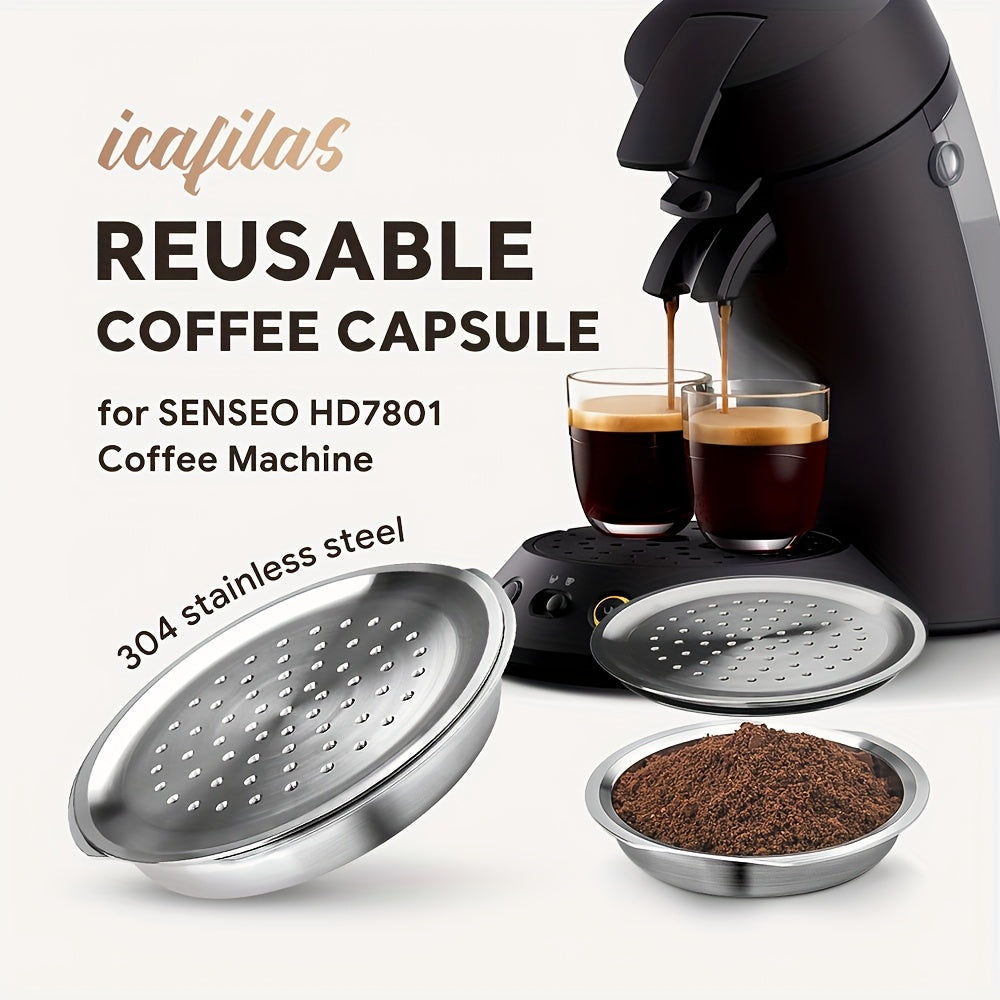 Capsule à café réutilisable en acier inoxydable compatible avec la machine à café SENSEO HD7801