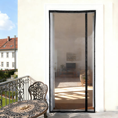 Rideau Moustiquaire Magnétique, Conception à Ouverture Latérale, Moustiquaire pour Balcon et Portes Coulissantes, Installation Facile Sans Perçage, Convient aux Portes de Balcon, Portes de Sous-Sol et Portes de Patio.