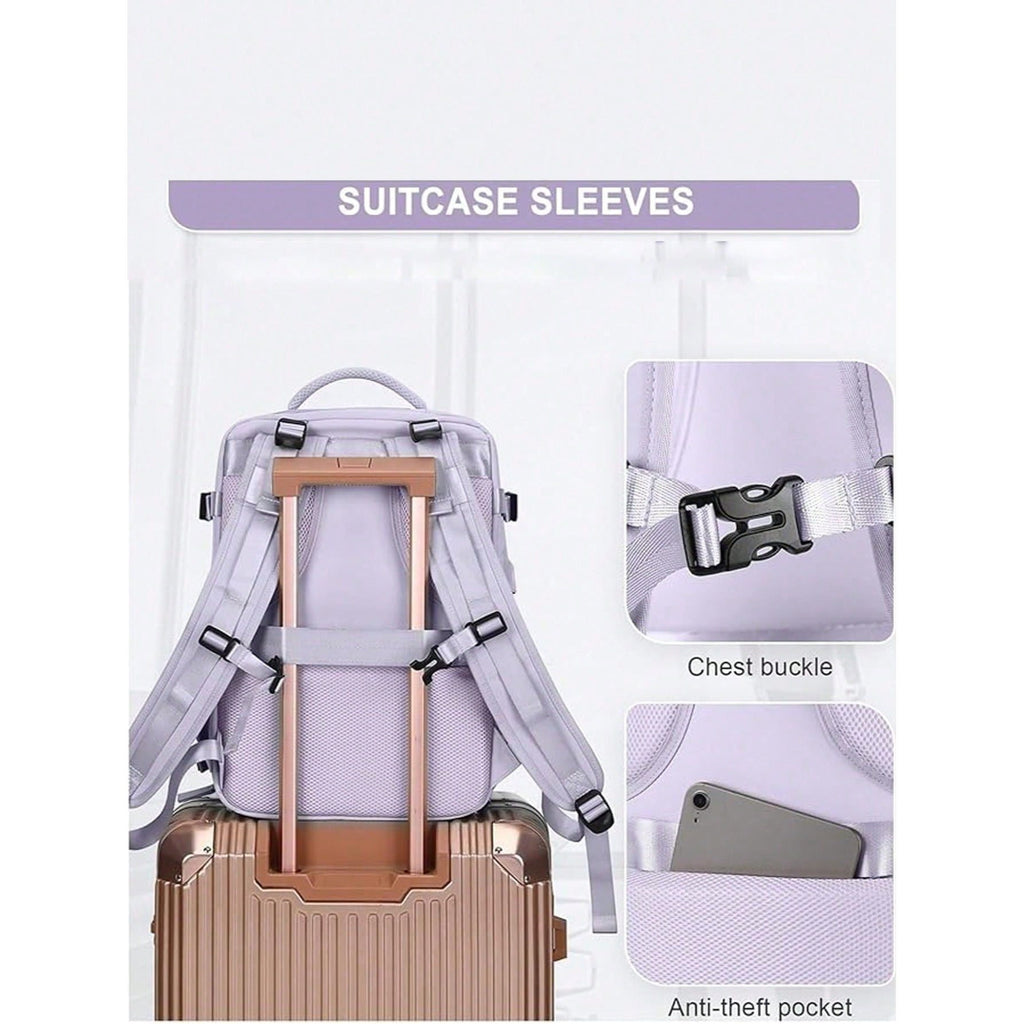 Sac à dos de voyage extra large, 40×25×20 cm, bagage cabine. Compartiment à chaussures séparé intégré, sac à dos grande capacité.