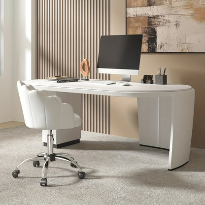 1pc Chaise de Bureau Maison, Chaise de Bureau, Chaise de Cosmétique, Chaise en Velours avec Dossier en Forme de Pétale - Confortable et Belle, Chaise Pivotante avec Roulettes, Hauteur de Chaise Réglable, Base en Métal, Facile à Assembler