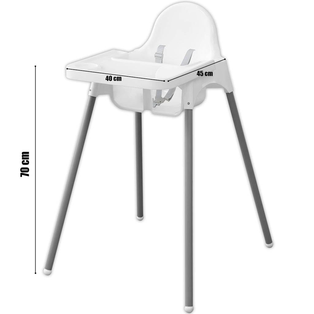 Chaise Haute Pliable Portable pour l'Alimentation des Enfants + Plateau 2En1 - Légère, Facile à Plier et à Déplier, Table Multifonctionnelle pour Enfants avec Ceinture de Sécurité, Construction Durable en Aluminium et ABS, Chaise en Plastique pour Enfants