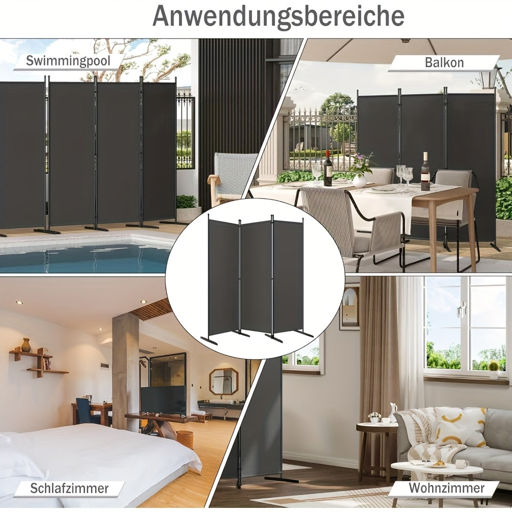 1 pièce Paravent pliant indépendant, robuste et durable, pour séparation d'espace et protection de l'intimité dans un jardin, un balcon, une terrasse, à l'intérieur et à l'extérieur, mur de séparation simple et facile à assembler, démonter et nettoyer