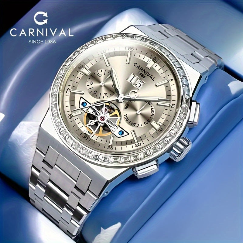 Montres pour Hommes I&W Carnival - Montre de Plongée HE Key, Montre Mécanique Multifonctionnelle Étanche, Cadeaux de Vacances