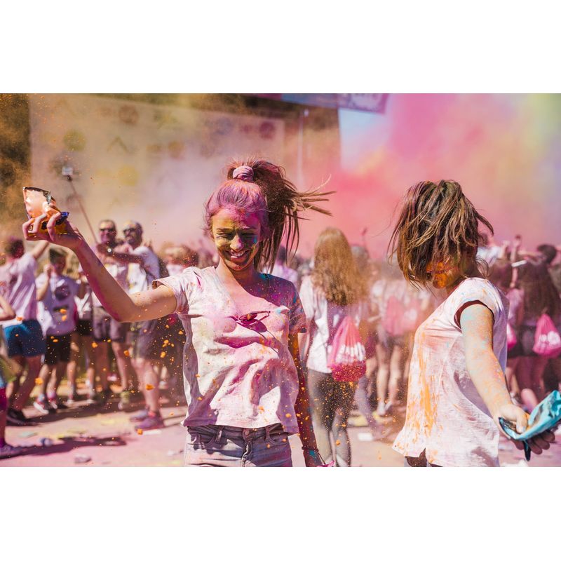 Poudre Holi - Pack 10 Sachets de poudre HOLI Multicolore 75g - Mélange de Bleu, Rose, Jaune, Vert et Orange - 100% Naturel, Non Toxique et Sans Gluten - France Effect