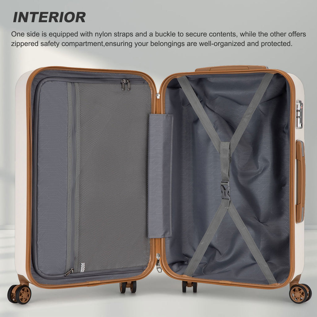 Ensemble de 4 Valises Légères en ABS Kono avec 4 Roues - 20", 24", 28" + Valise Beauté 14