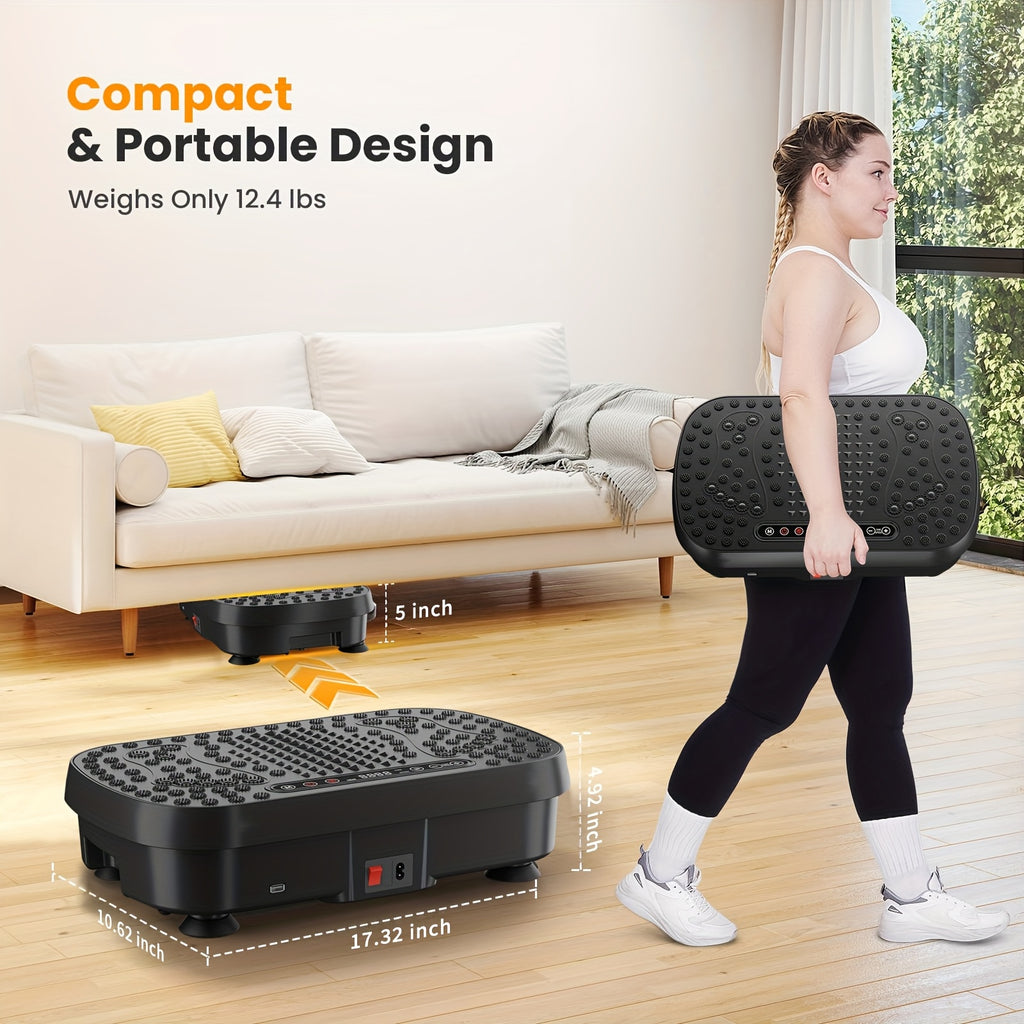 Promotion du Nouvel An - Plaque Vibrante : Plateforme de Fitness pour Entraînement du Corps Entier et Drainage Lymphatique avec Moteur Silencieux et Contrôle de Vitesse, Équipement de Fitness à Domicile pour Femmes et Hommes