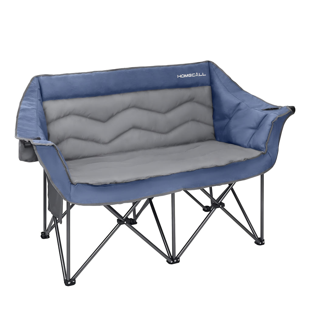 1 pièce Chaise de camping extra-large légère 7 kg, canapé de camping pliable, chaise carpe, canapé de camping double, banc de camping XXL pour 2 personnes, grande capacité 320 kg, avec 2 porte-gobelets, poche latérale. Idéale pour la plage, le camping ou
