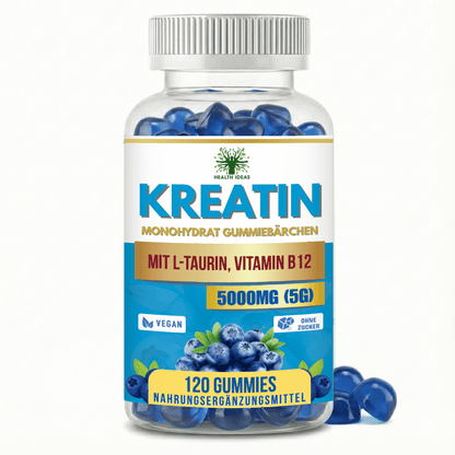 120 Gommes de Créatine 5000Mg - Gommes de Créatine Monohydratée Véganes 5G pour Gym et Supplément - avec Saveur Agraume | 120 Gommes | 40 Rations