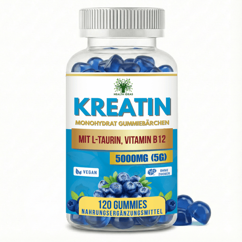 120 Gommes de Créatine 5000Mg - Gommes de Créatine Monohydratée Véganes 5G pour Gym et Supplément - avec Saveur Agraume | 120 Gommes | 40 Rations